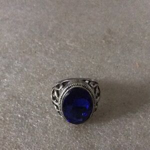 Elegant Silver Ring with Blue Stone